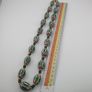 Antique Venetian Style Green Chevron Glass Beads Necklace Image 10