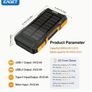 10000mAh Solar Portable Power Bank with Hand Crank Generator, SOS Distress Signal Light & Dual Super Bright Flashlights Image 9