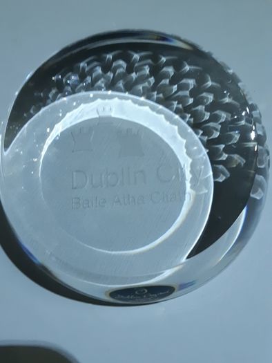 Dublin crystal paperweight