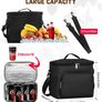 10L Insulated Lunch Bag, Large Leakproof Thermal Lunch Box Bag for Men/Women/Adults Cool Bag with Adjustable Shoulder for Work Beach Picnic Camping (Black) Image 3