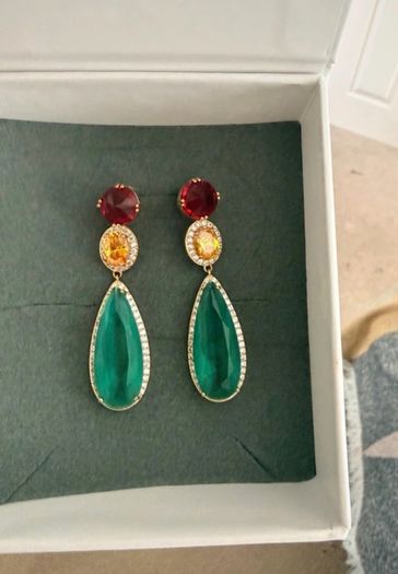 Elegant Multicolour Drop Earrings Luxury Statement Jewellery by azure