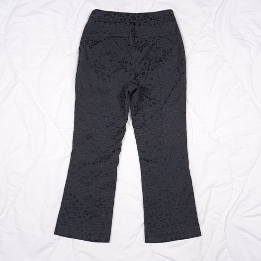 Mint Velvet Black Subtle Leopard Jacquard Print Flare Leg Trousers Pants 8UK/36EU
