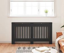 Radiator Cover Black 152x19x81.5 cm MDF