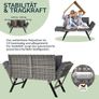 Garden Bench Polyrattan with Reclining Function, Weatherproof Cushion, Adjustable Armrests, 3-Seater Image 4