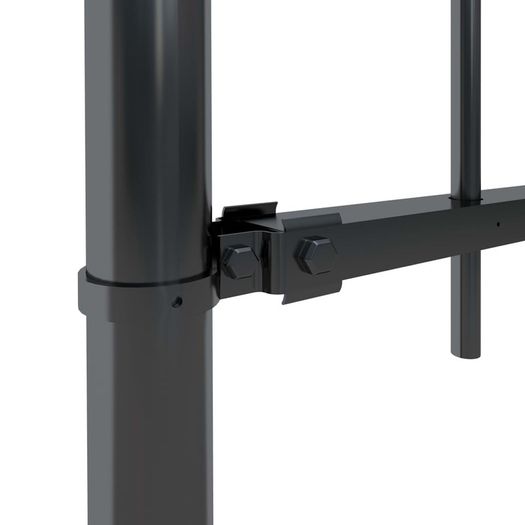 Garden Fence with Hoop Top Steel 1.7x1.2 m Black