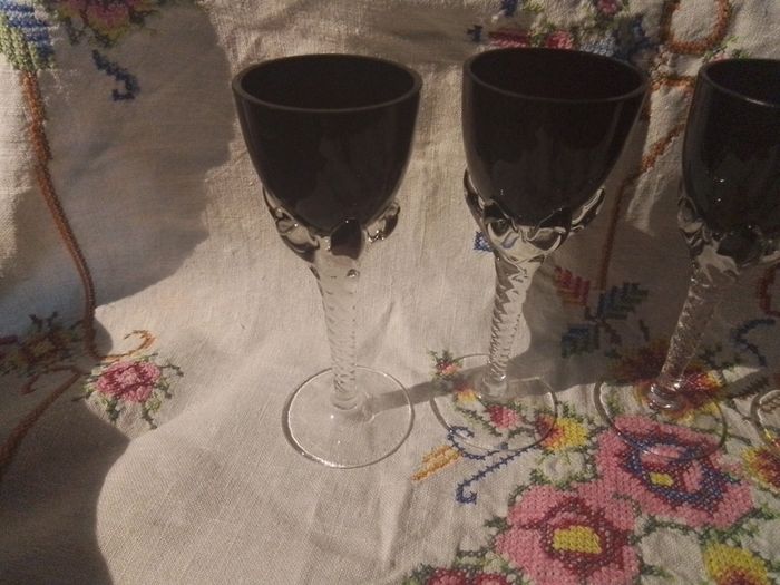 Four Cranberry/ Ruby Liquer Glasses