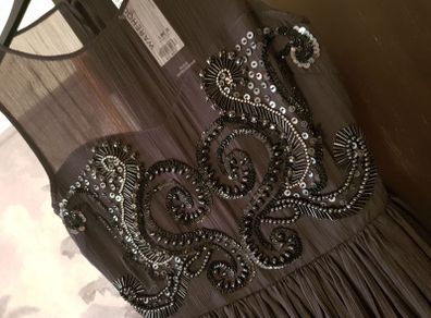 Warehouse Embellished black dress, size 8, NEW