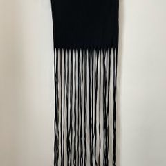 MISSGUIDED Stunning Black Boho Bodycon Fringe Mini Skirt Size 6!