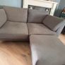 2 x Two seater dark grey couch and footstool - excellent condition Image 6