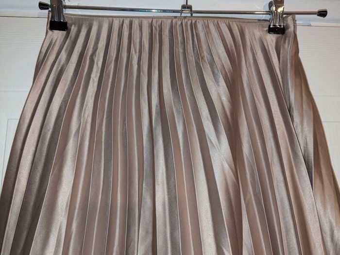 stunning Metallic pleated midi skirt from Zara