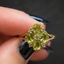 Vintage 9ct Gold Peridot Cluster Ring, Size N Image 2