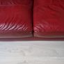 red leather 3 seater sofa Image 4
