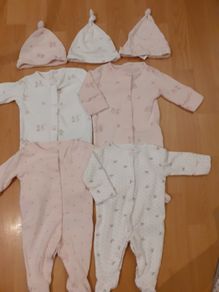 Next Babygros & Matching Hats First Size