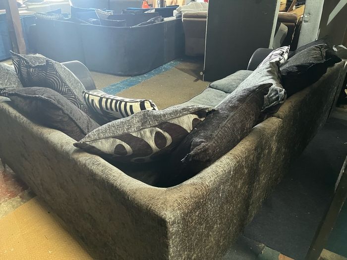black/grey corner sofa couch