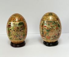 Vintage Satsuma porcelain Eggs PRICE DROP