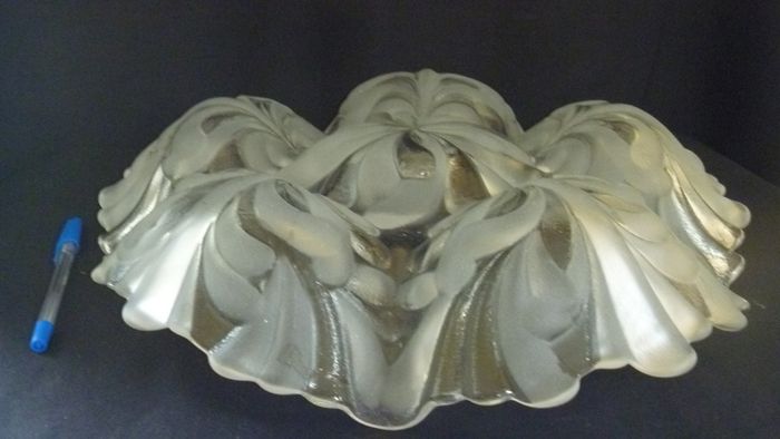 Vintage multi segment frosted glass serving platter