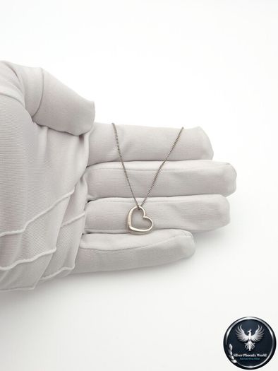 Vintage 925 Sterling Silver Dainty Heart Necklace