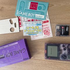 Nintendo Gameboy Pocket MGB-001 Clear Purple Boxed with Manual and Flash Card 4 GB included all the games