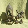 Antique INDIAN BRONZE TEMPLE TOY (Kutch style) - an exceptionally fine example with horse and rider with carriage (c.19th century) Image 3