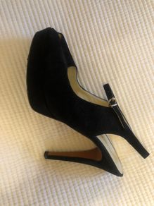 Stiletto peep toe suede shoe