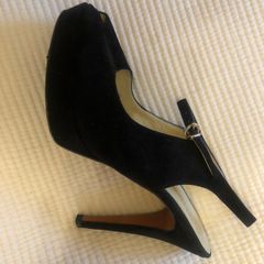 Stiletto peep toe suede shoe