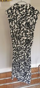 H&M black and white midi
