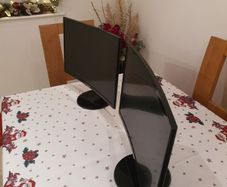 Two Samsung curved Monitors.