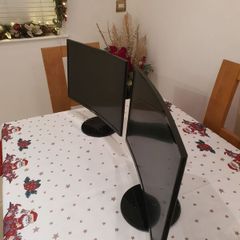 Two Samsung curved Monitors.