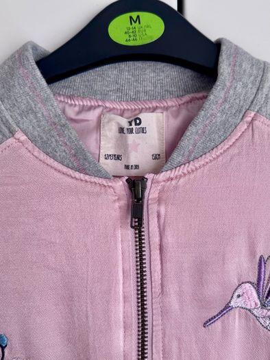YD Girls Pink & Grey Embroidered Zip-Up Cardigan/Jacket - 12/13 Years