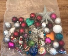Bag of Christmas decorations