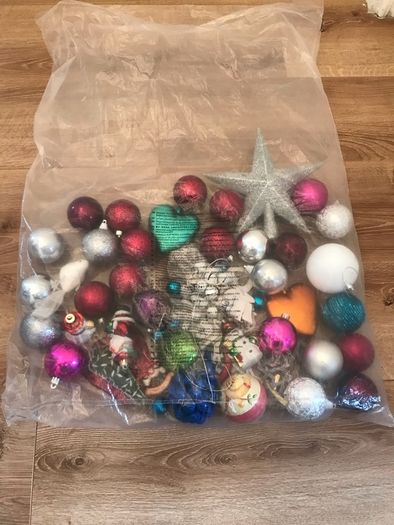 Bag of Christmas decorations