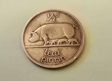 1942 Eire 1/2d Half Penny