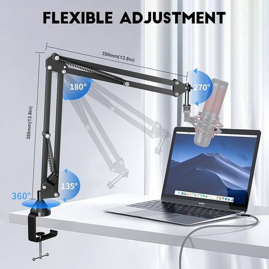 NEW SALE | Boom Arm,Aokeo AK-35 Adjustable Compact Mic Suspension Boom Scissor Arm Stand For Blue Yeti,Snowball iCE, HyperX QuadCast,SoloCast,Elgato Wave,Etc