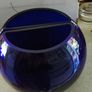 Vintage Set of 2 Cobalt Blue Flat Back Vase Handcrafted and Mouthblown Half Sphere Art Glass From Poland each is 75.00 euro or as set of 2 is 130.00 euro. Image 7