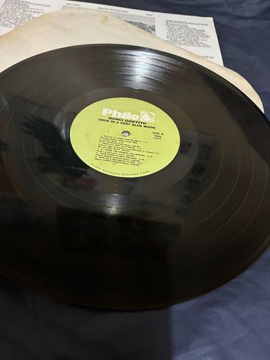 A Nanci Griffith record collection.