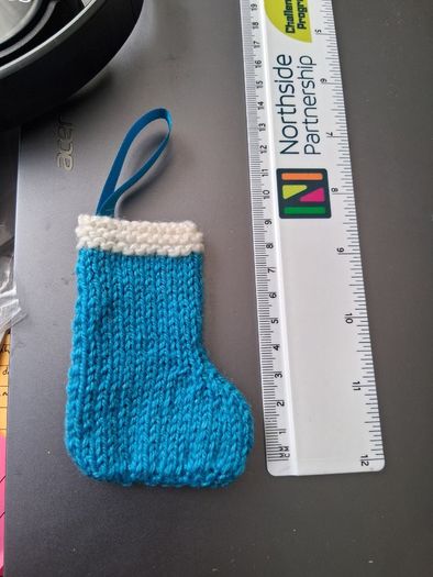 handmade knitted sock decorations