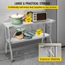 Commercial Worktable Workstation 121.9x61 cm Folding Commercial Prep Table, Heavy-duty Stainless Steel Folding Table with 350.2 kg Load, Kitchen Work Table, Silver Stainless Steel Kitchen Island Image 2