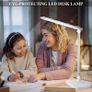Dual Swing Arm LED Desk Lamps, 5 Light Modes x 10 Brightness Levels Desk Light with USB Charging Port, 45 Minutes Auto Timer Table Lamp, Desk Lamp for Home Office, Bedroom, Reading Image 2