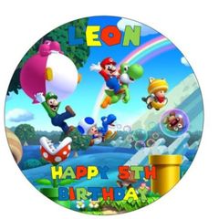 super mario personalised edible cake topper 7'
