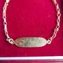 Vintage Solid 9K Gold Tennis Id Nameplate Link   Bracelet length 7,5" - 2,2g Image 3