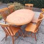Oak table and 6 chairs Image 2