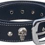 Unisex Black Skull Studded Leather Belt Punk Gothic Rock Leather Belt with Metal Skull & Rivets for Men Women Image 4