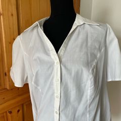 Evan's ladies short sleeve white blouse plus size - New