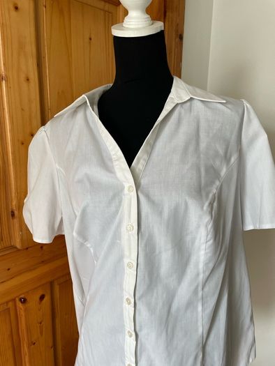 Evan's ladies short sleeve white blouse plus size - New