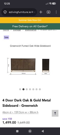 Oak cabinet with oak coffee table