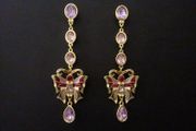 Butterfly Purple Drop Dangle Earrings