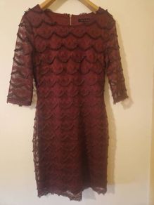 Burgundy lace dress size 8