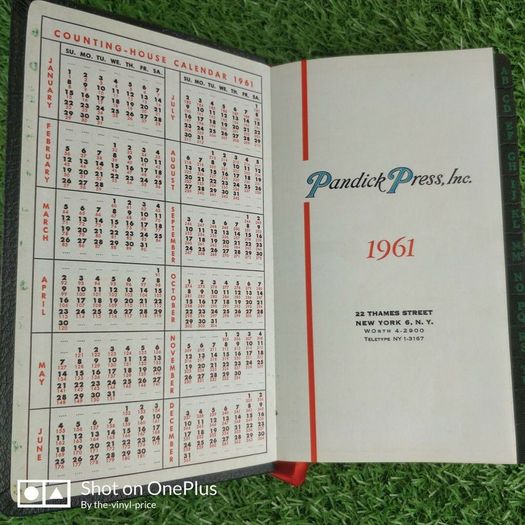 Vintage 1961 Pandick Press Diary
