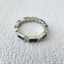 Art Deco Style Sapphire Stone Silver Ring Image 4