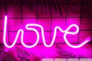 NEW SALE | Pink Neon Light Pink Lamp LED Neon Sign with 4 Hooks, Pink Neon Light Sign for Bedroom Wall Decor Battery/USB Operated LED LOVE Sign for Valentine's Day